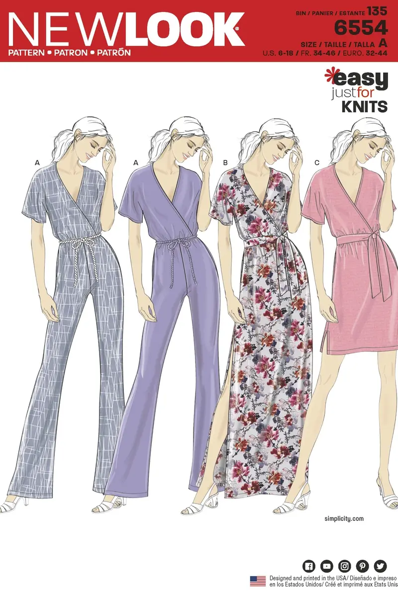 Nl6554 Knit Jumpsuit And Dresses Pattern 1