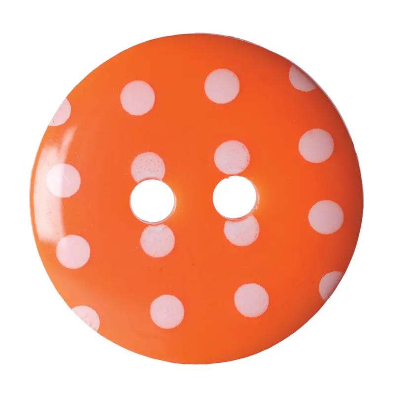 Orange Polka Dot Buttons 15Mm Size 1