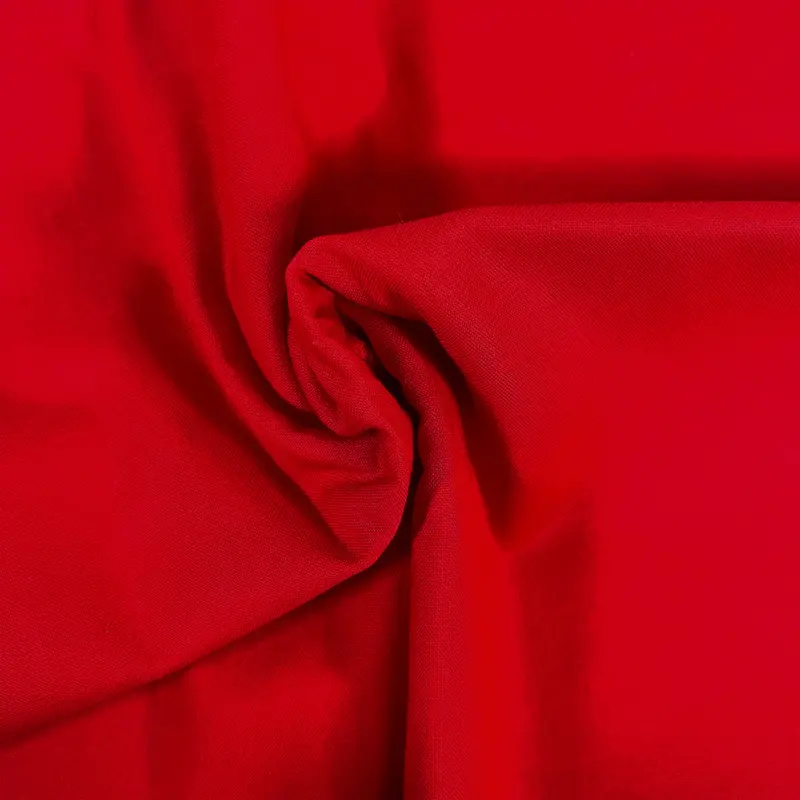 Premium Organic Cotton Solid Fabric, Cherry Red 1