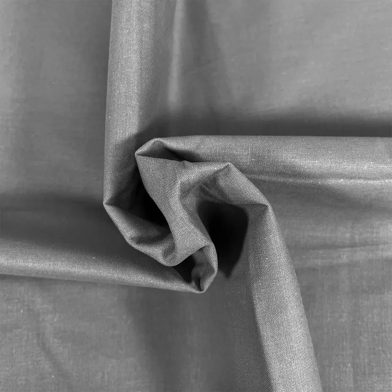 Premium Organic Cotton Solid Fabric, Mid Grey 1