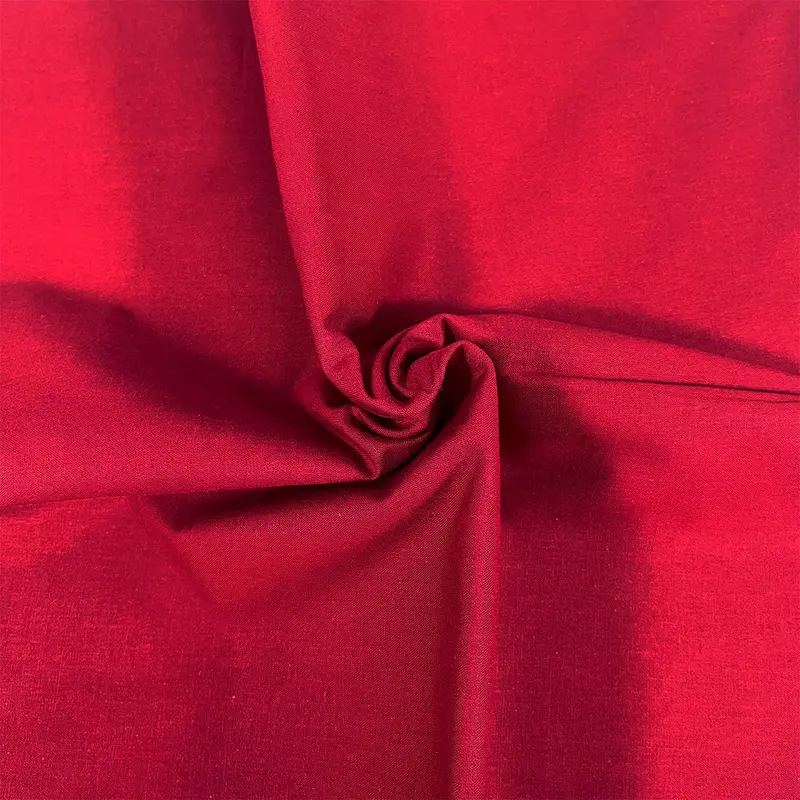 Premium Organic Cotton Solid Fabric, Ruby Red 1