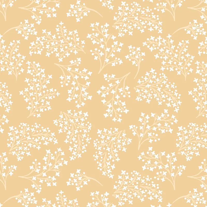 Pressed In Time Organic Cotton Fabric, Lemon Sprig 1