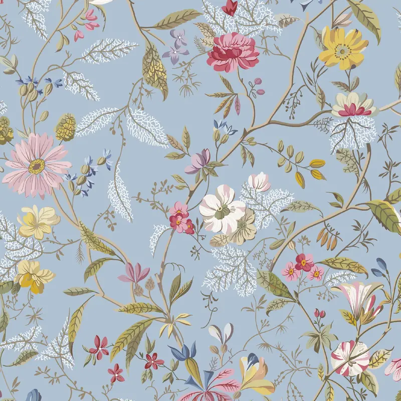 Pressed In Time Organic Cotton Fabric, Tranquil Trails 1