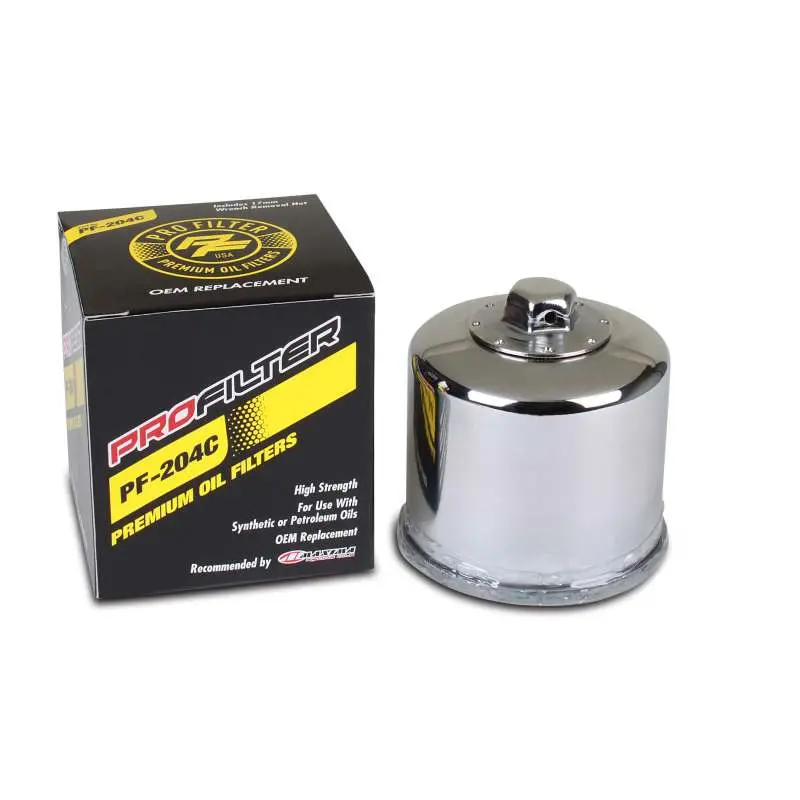 Profilter Arctic Cat/Hon/Kaw/Mv Agusta/Triumph/Yam Spin-On Chrome Various Performance Oil Filter 1