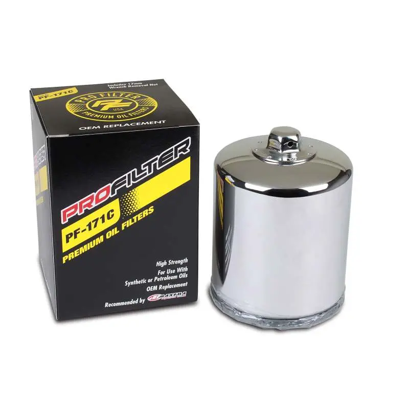 Profilter Harley Spin-On Chrome Various Performance Oil Filter 1