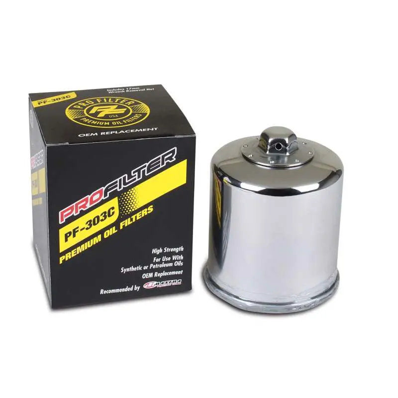 Profilter Honda/Kawasaki/Polaris/Yamaha Spin-On Chrome Various Performance Oil Filter 1