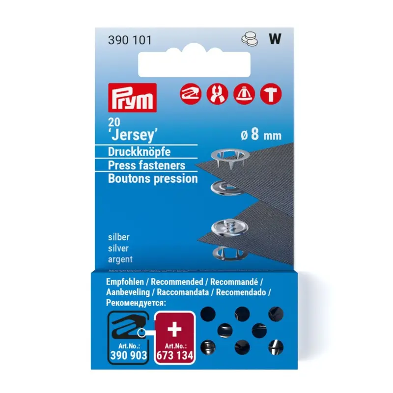 Prym 390101 Pack Of 20 Jersey Press Fasteners 8Mm 1