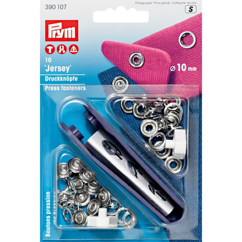 Prym 390107 Pack Of 10 Jersey Press Fasteners 10Mm 1