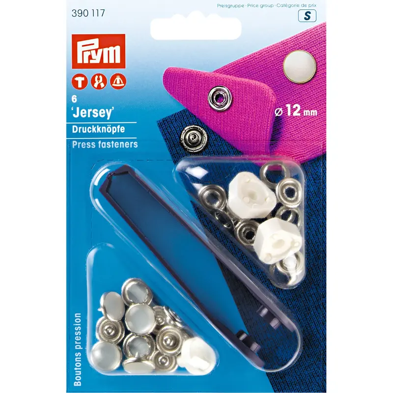 Prym 390117 Pack Of 6 Pearl Press Fasteners 12Mm Jersey 1