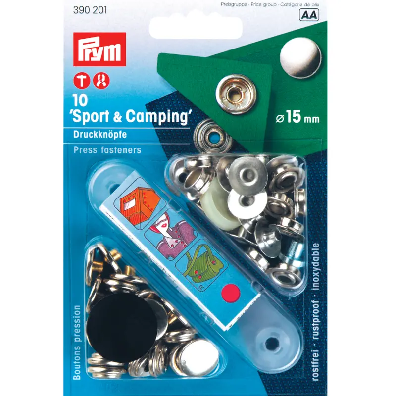 Prym 390201 Pack Of 10 Silver Press Fasteners 15Mm Heavy 1