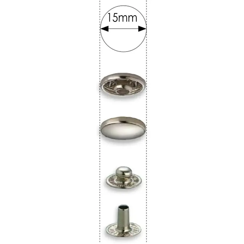 Prym 390260 Box Of 100 Silver Press Fasteners 15Mm Medium 2