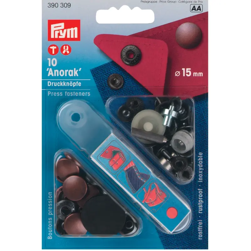 Prym 390309 Pk Of 10 Antique Copper Press Fasteners 15Mm Medium 1
