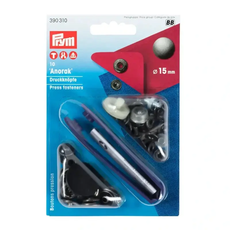 Prym 390310 Pack Of 10 Antique Steel Press Fasteners 15Mm Medium 1
