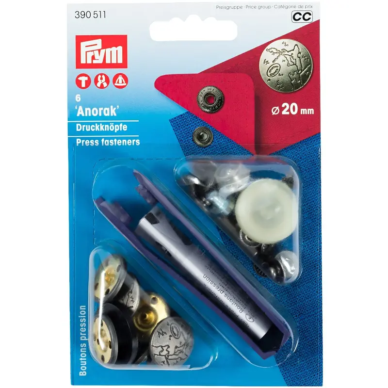 Prym 390511 Pk Of 6 Antique Silver Fasteners 20Mm Medium 1