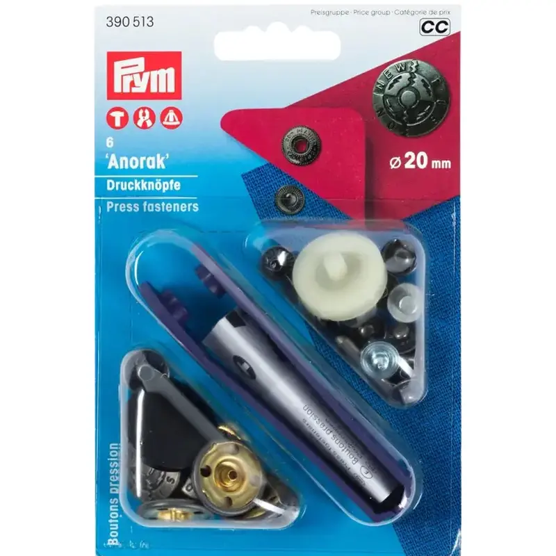 Prym 390513 Pk Of 6 Antique Silver Fasteners 20Mm Medium 1