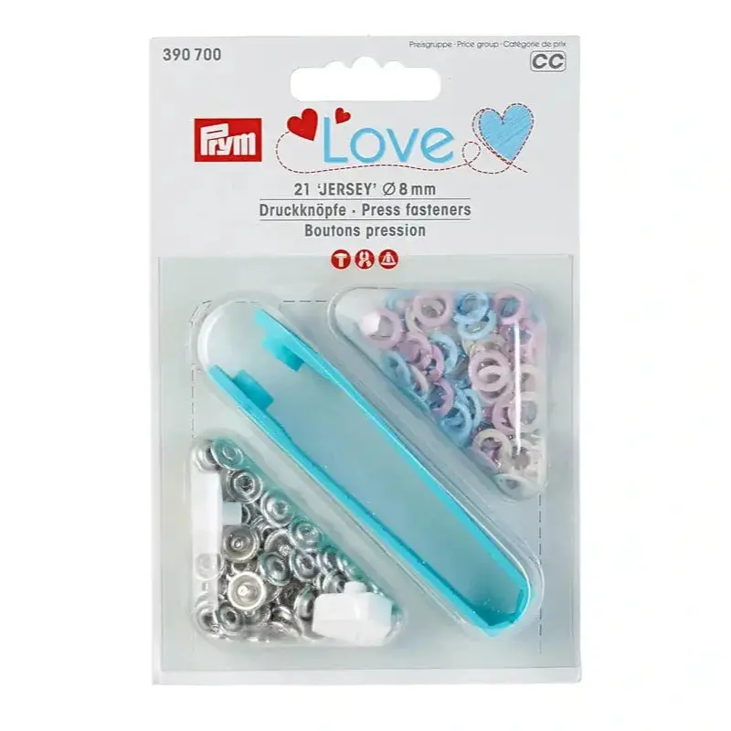 Prym 390700 Pack Of 21 Jersey Press Fasteners 8Mm 1
