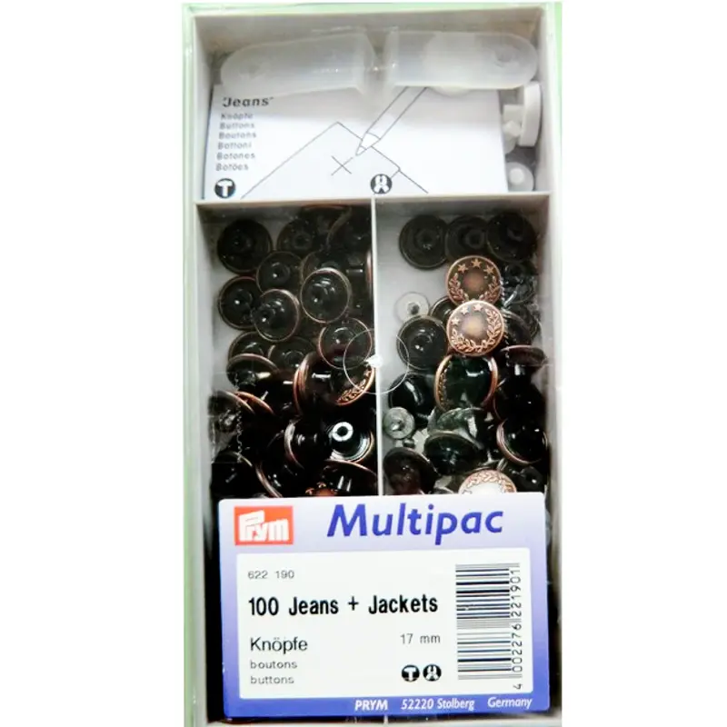 Prym Antique Copper Jeans Buttons 17Mm 1