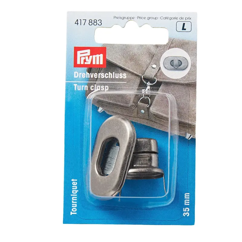 Prym Antique Silver Turn Clasp For Bags 1
