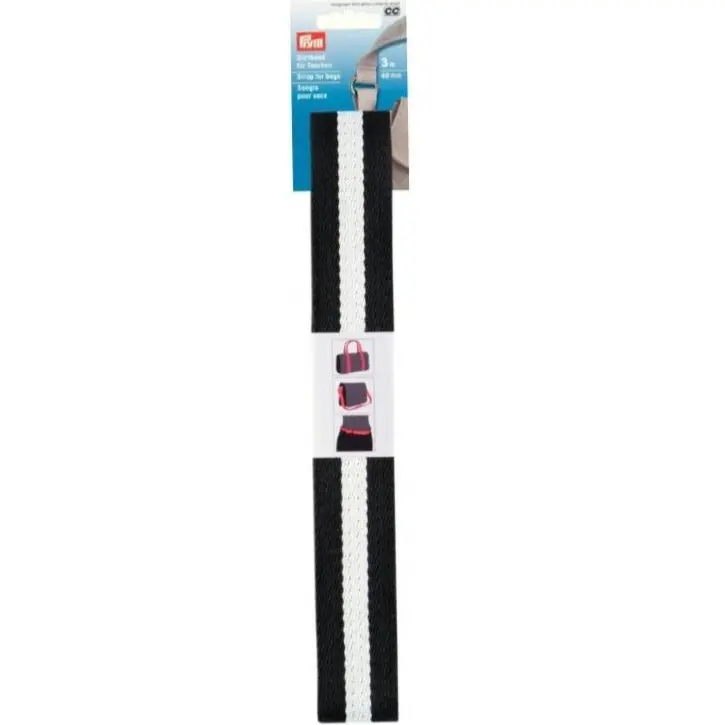 Prym Bag Strap Webbing For Bags - Black And White 1