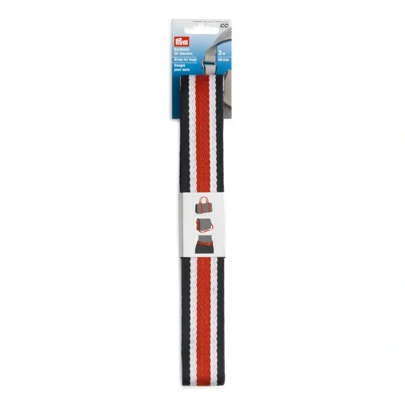 Prym Bag Strap Webbing For Bags - Red, White And Navy 1