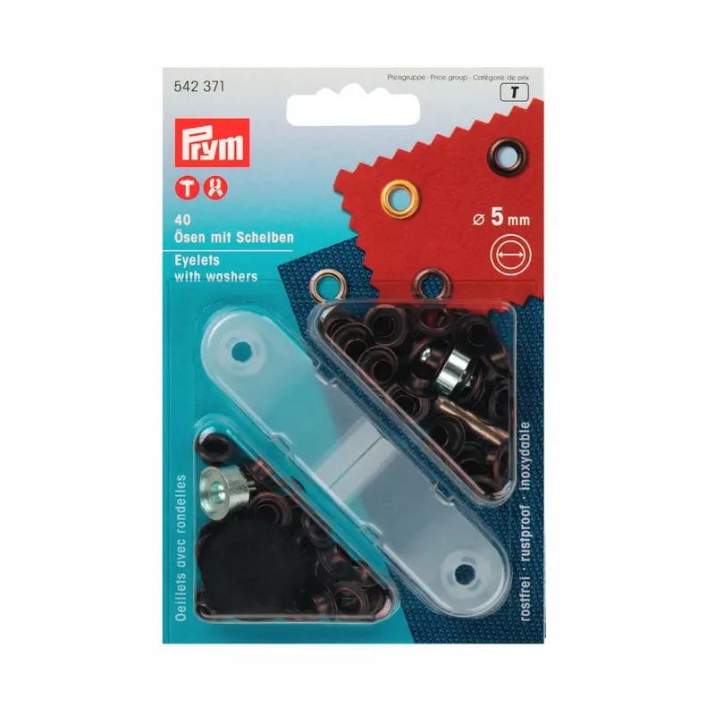 Prym Black Metal Eyelets, Size 5Mm 1