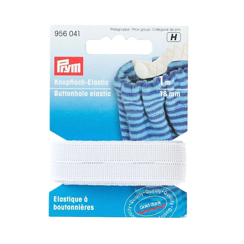 Prym Buttonhole Elastic Smooth - White 1
