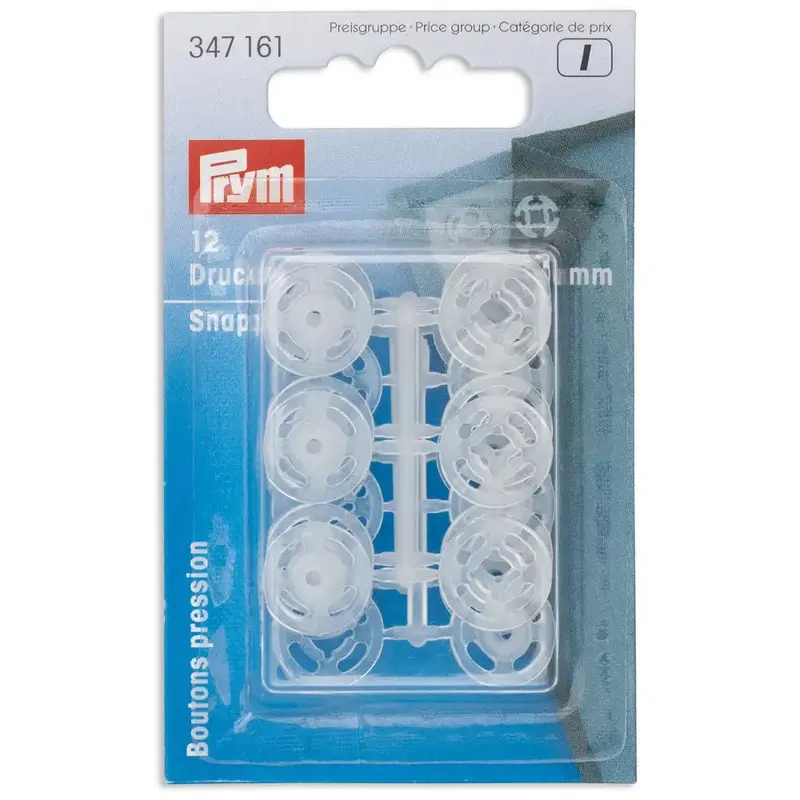 Prym Clear Plastic Press Studs, Sew-On Type 6