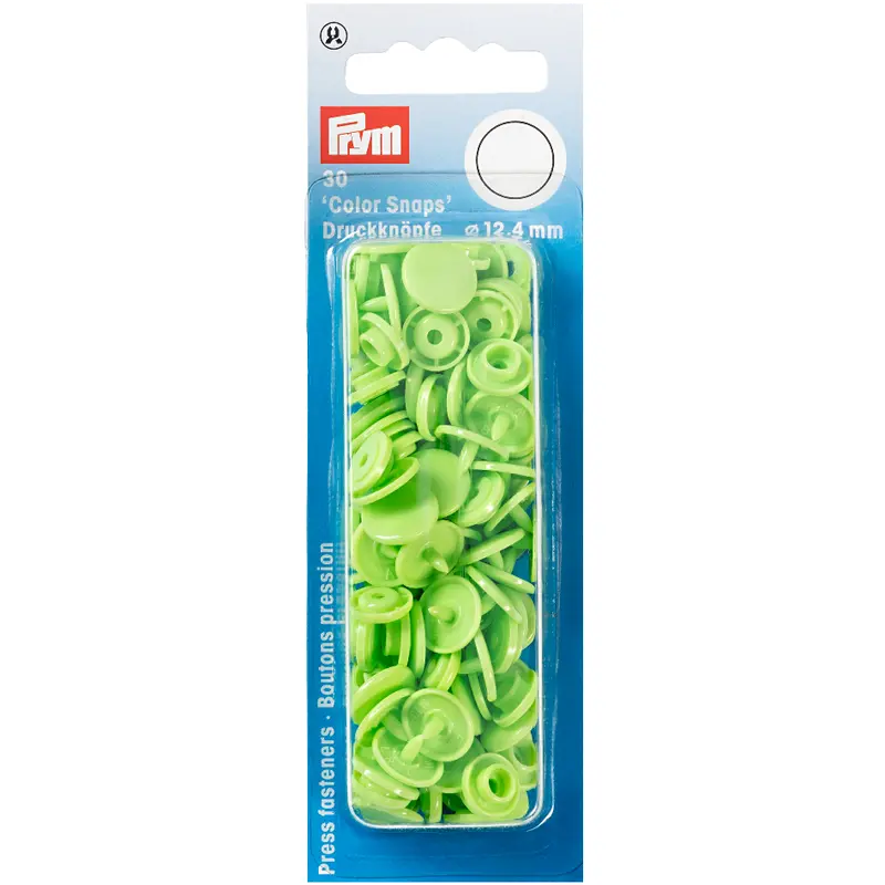 Prym Colour Snaps, Apple Green In Packs Of 30 1