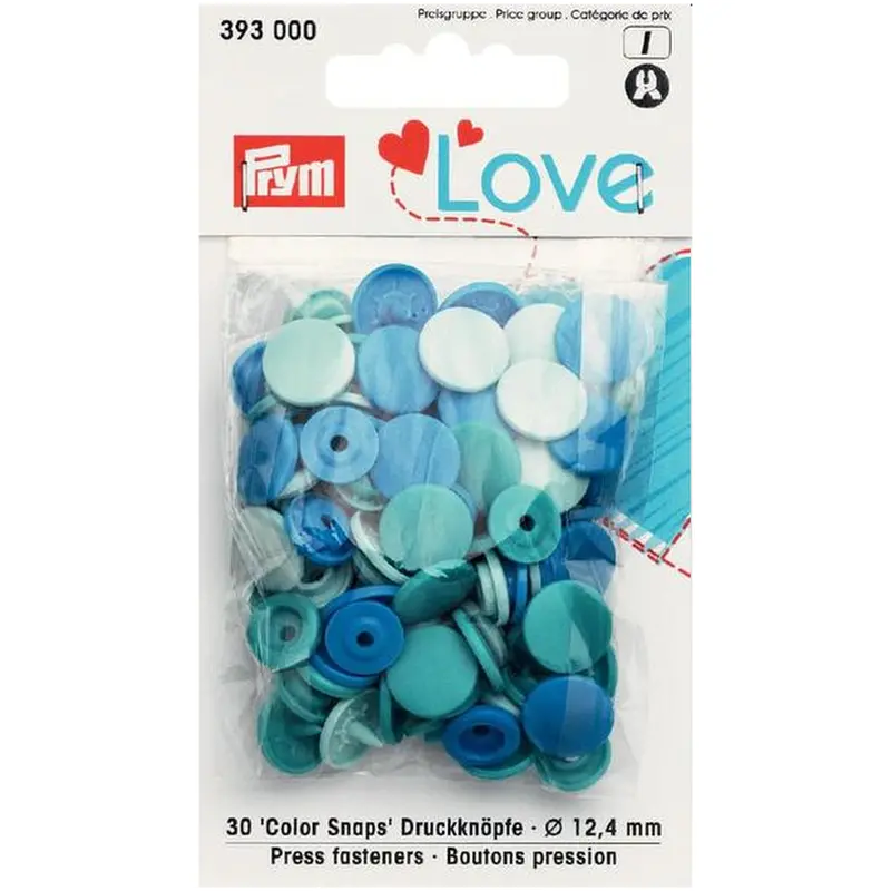 Prym Colour Snaps - Blue Packs Of 30 1