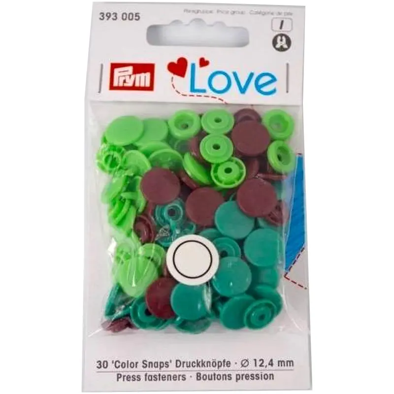 Prym Colour Snaps -  Green / Lime / Brown 1