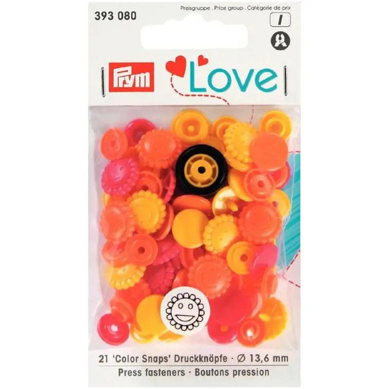 Prym Colour Snaps Smiley Flowers - Packs Of 21 1