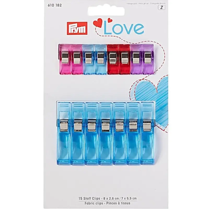 Prym Fabric Clips Assorted Pack Of 15 1