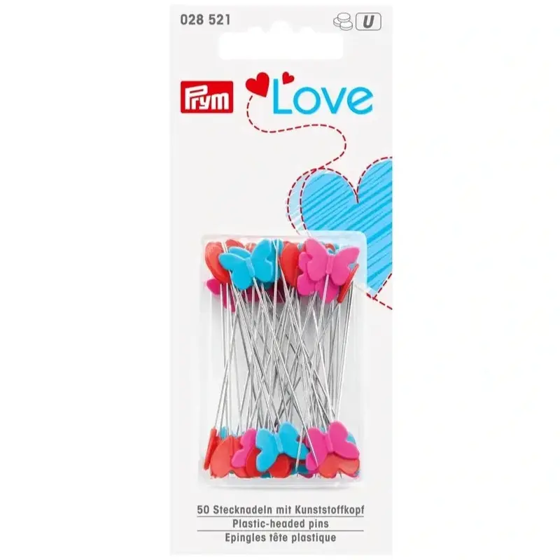 Prym Love Heart And Butterfly Pins 1
