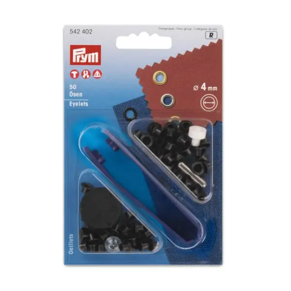 Prym Metal Eyelets, Black 4Mm Size 1