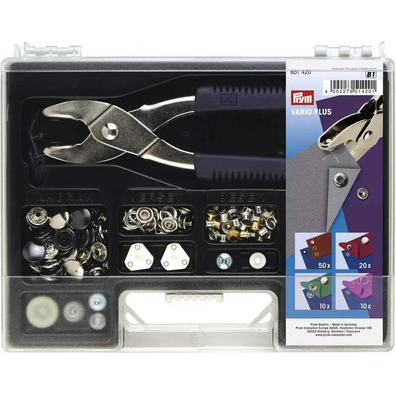 Prym Press Fastener Assortment And Vario Pliers Kit | 651420 1