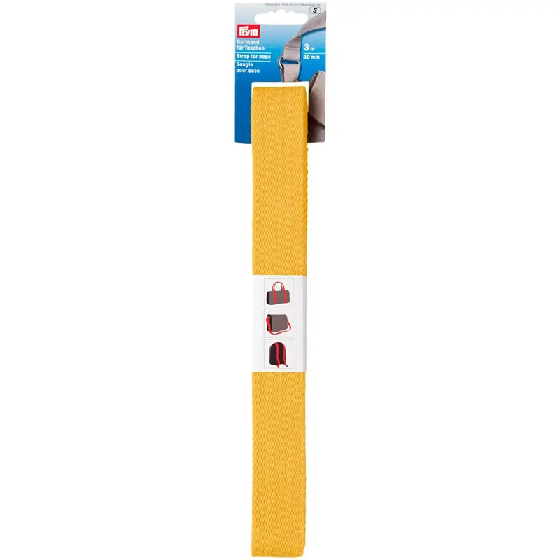 Prym Strapping Webbing For Bags, 3M In Yellow 1