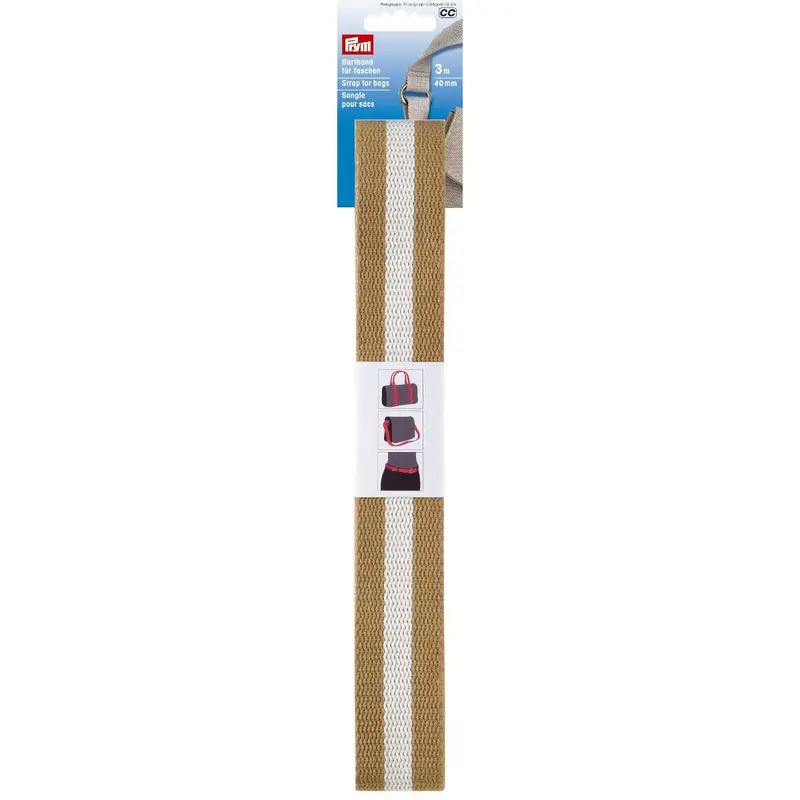 Prym Wide Strapping Webbing For Bags - Beige And White 1