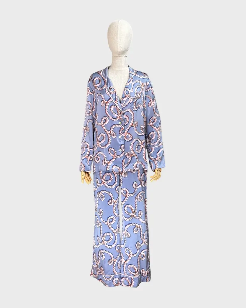 Pyjama 100% Soie Mauve Et Rose Hesper Fox, M 1