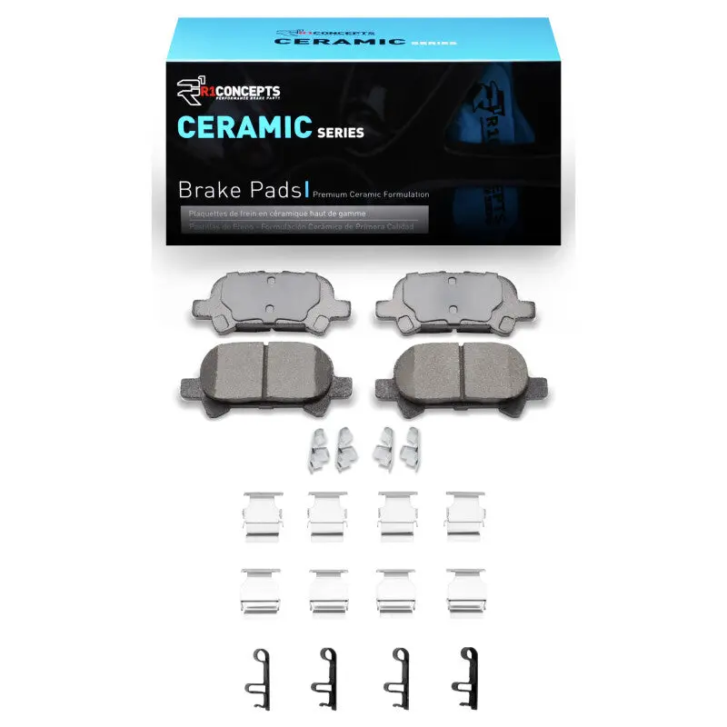 R1 00-04 Toyota Avalon Rear Ceramic Pads & Hardware Kit 1