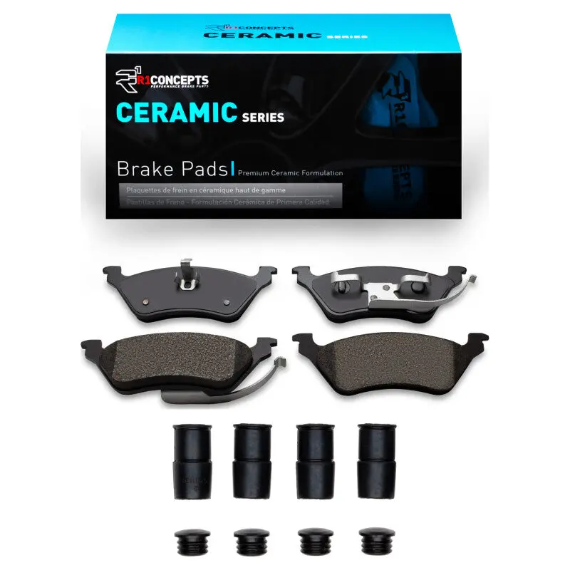 R1 01-07 Chrysler Town & Country Rear Ceramic Pads & Hardware Kit 1