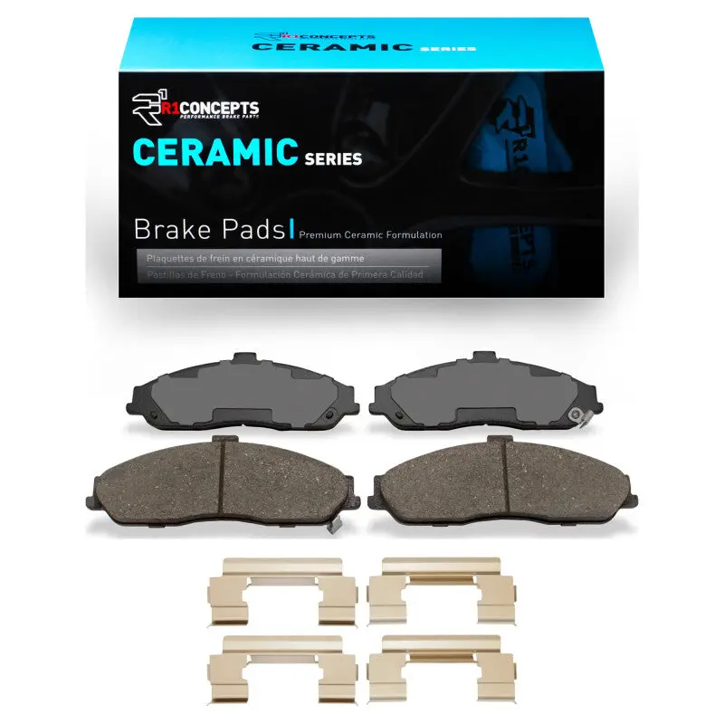 R1 04-09 Cadillac Xlr Front Ceramic Brake Pads & Hardware Kit 1
