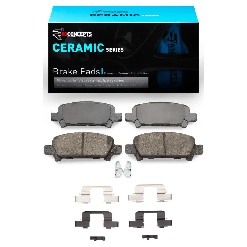 R1 05-09 Subaru Legacy Rear Ceramic Pads & Hardware Kit 1