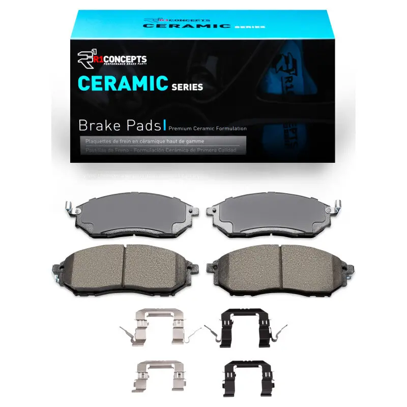 R1 05-14 Infiniti Fx37 Front Ceramic Brake Pads & Hardware Kit 1