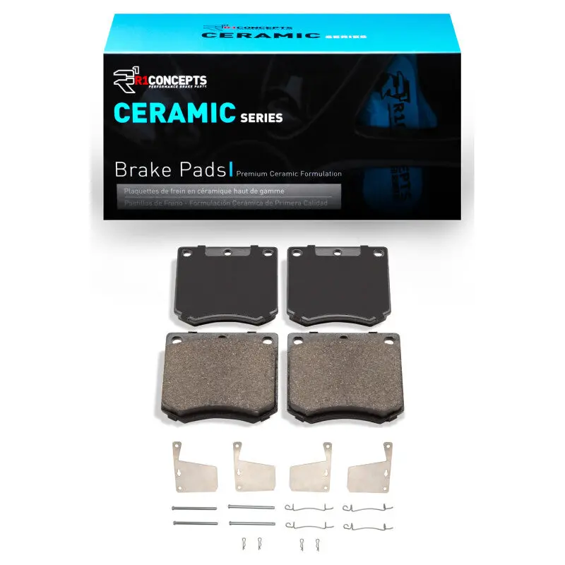 R1 1970-1977 Mercury Capri Front R1 Ceramic Pads & Hardware Kit 1