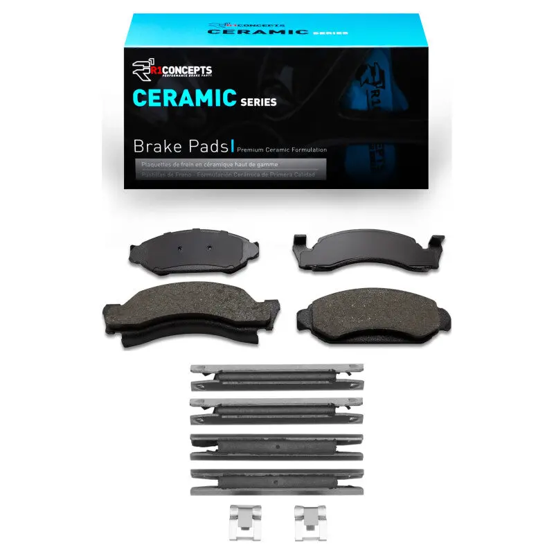 R1 1986-1993 Ford E-150 Econoline Club Wagon Front R1 Ceramic Pads & Hardware Kit 1