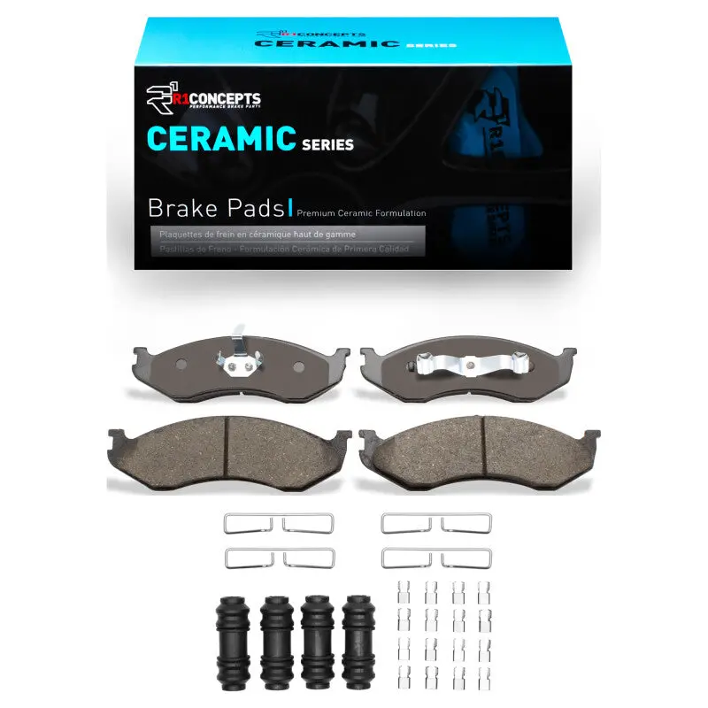R1 1990-2006 Jeep Wrangler Front R1 Ceramic Pads & Hardware Kit 1
