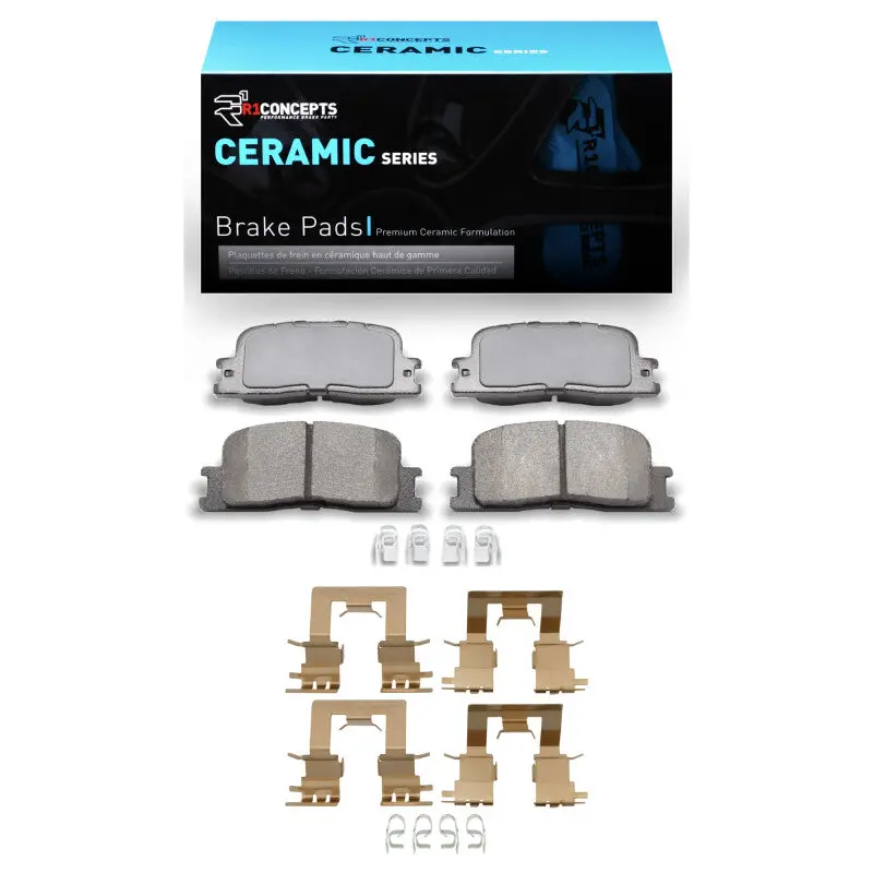 R1 2002-2006 Lexus Es300 Rear R1 Ceramic Pads & Hardware Kit 1