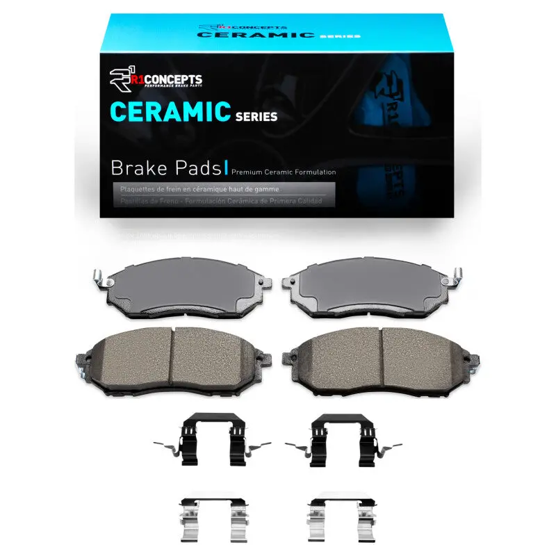 R1 2002-2020 Infiniti G37 Front R1 Ceramic Pads & Hardware Kit 1