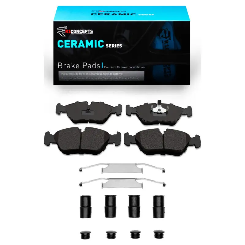R1 82-91 Bmw 524Td Front Ceramic Pads & Hardware Kit 1