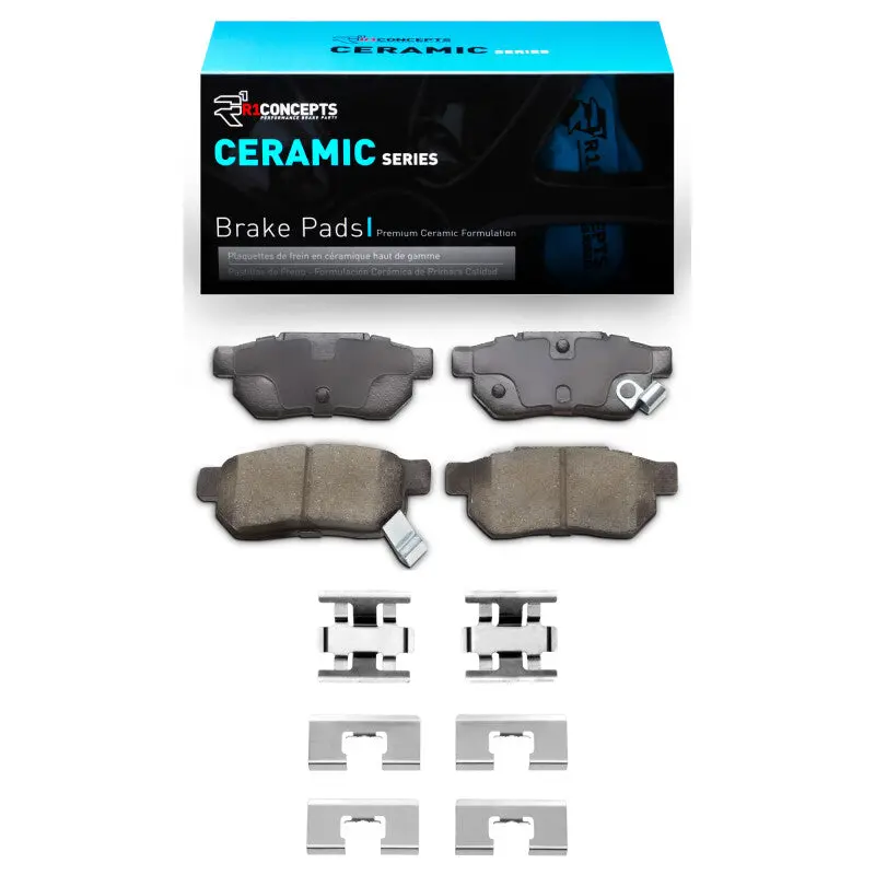 R1 85-89 Acura Integra Rear Ceramic Pads & Hardware Kit 1